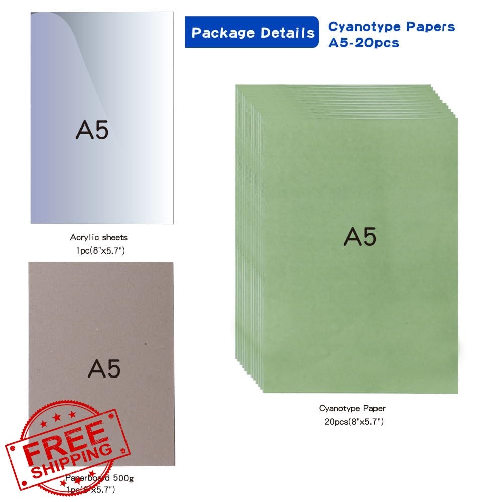 ACADOIT Sun Print Paper Cyanotype A5 20 Sheets