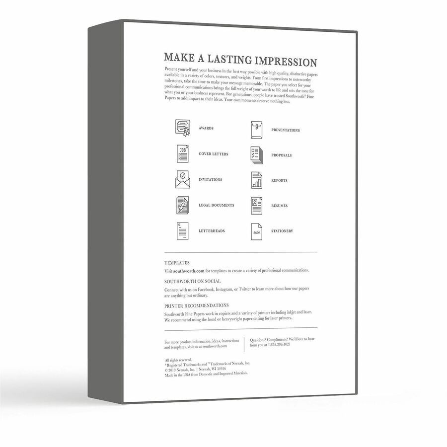 Southworth 984C Parchment Paper 8.5×11 24lb Ivory 500 Sheets