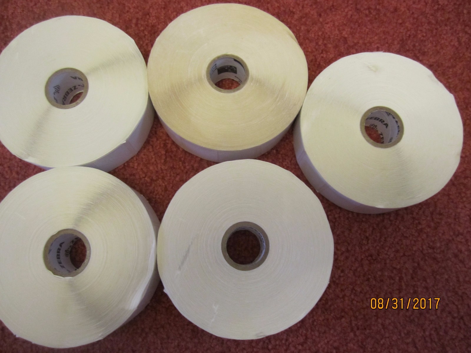 Lots of 5 Zebra Technologies 10010038 Direct Thermal Label, Z-Select 4000D