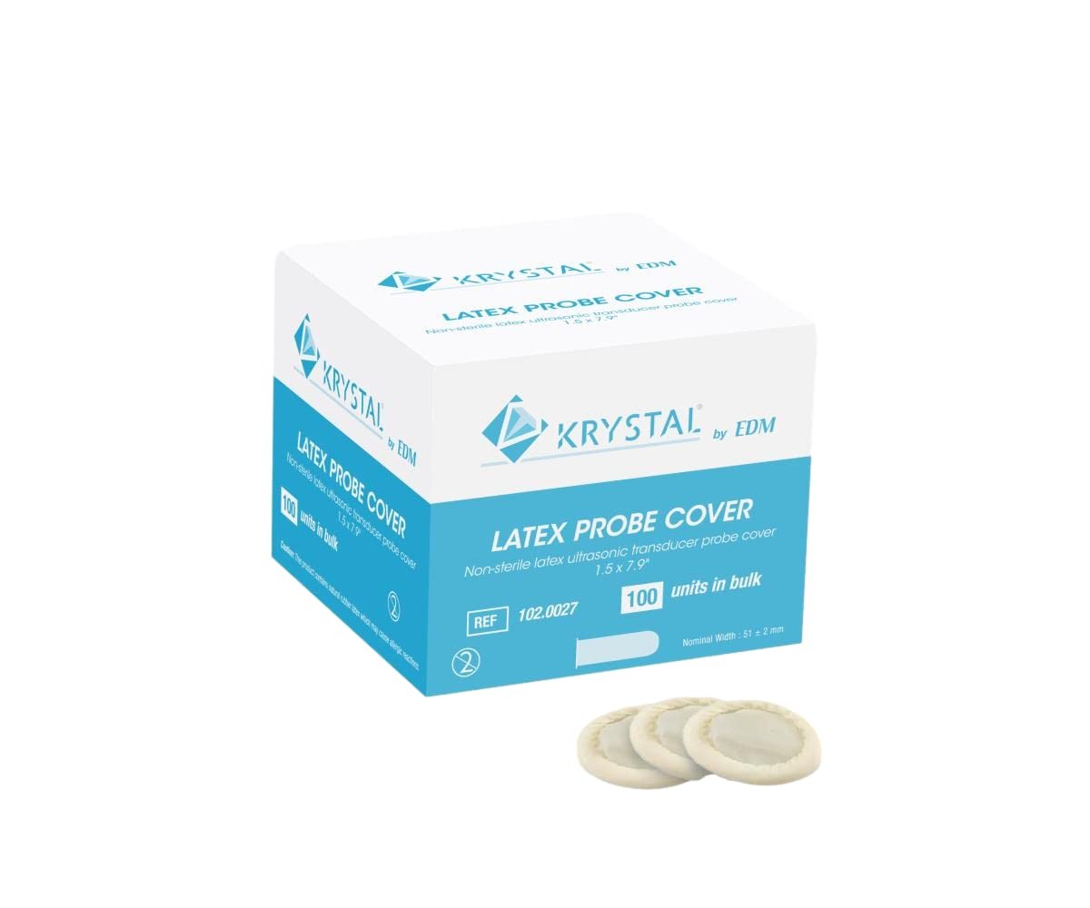 Krystal Endocavity Latex Ultrasound Probe Cover 1.5 x 7.9 in 100/box in Bulk