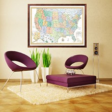 World Premier Wall Map Poster Mural 24h x 36w