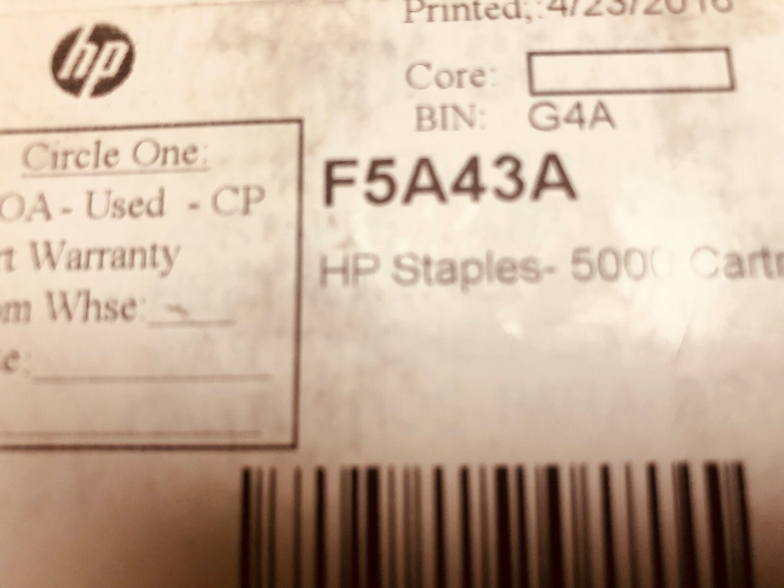 Genine HP Staple Cartridge 5000-Staples (F5A43A)