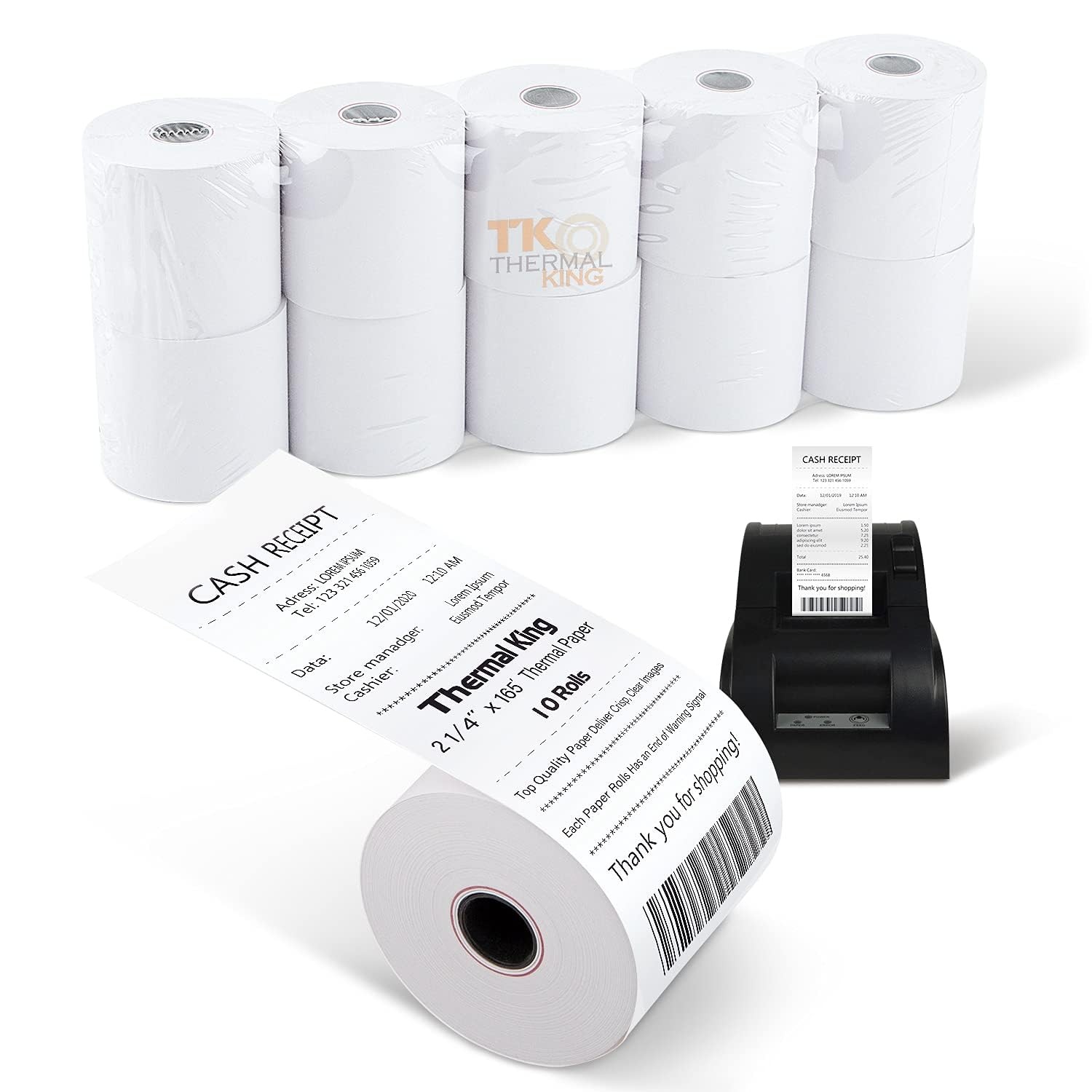 TK Thermal King, (10 Rolls) 2 1/4″ x 165′ 2-1/4″ x 165′, 10 Rolls