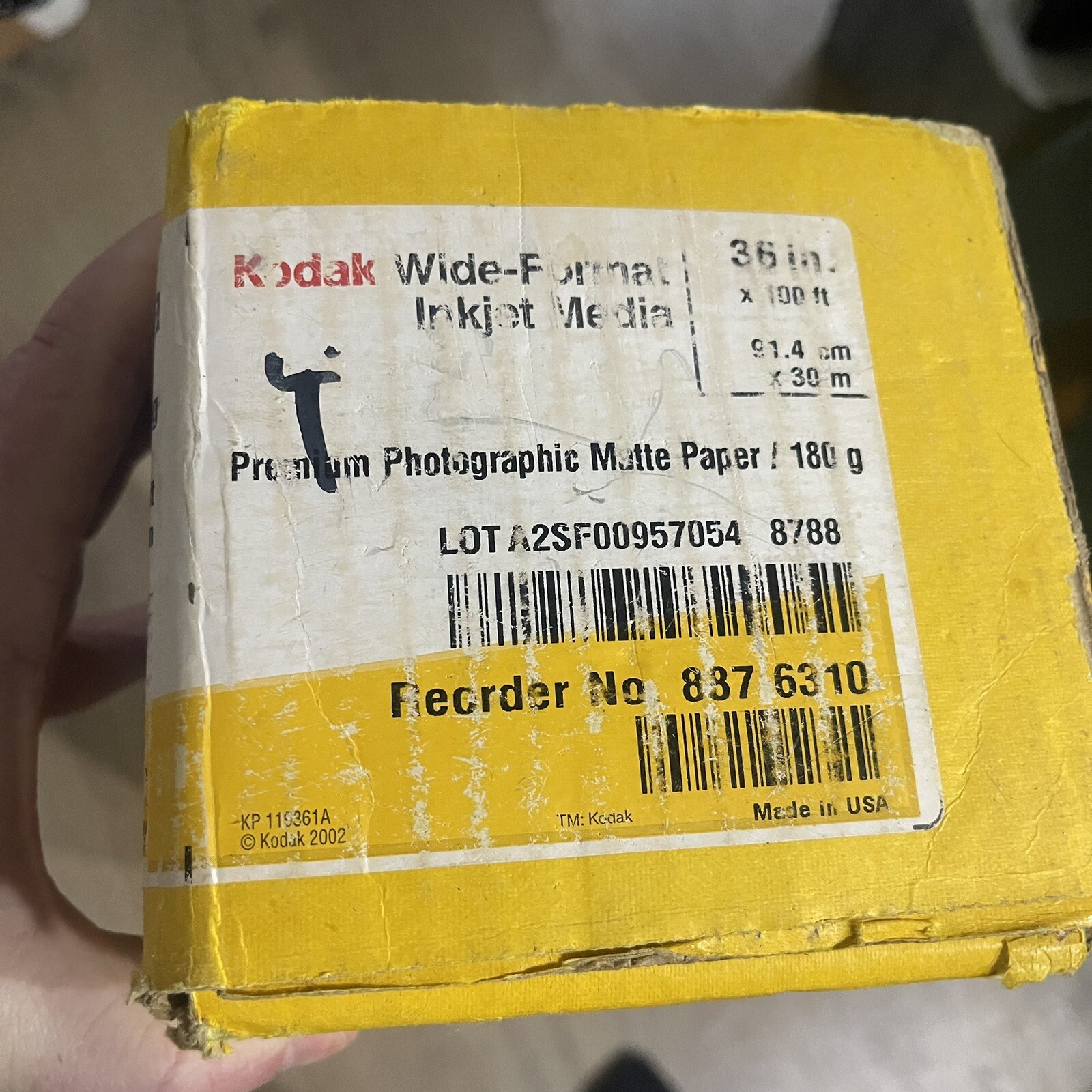 Kodak 839-6310 Premium Photographic Matte Paper 36″ x 100′ Roll (Open Box)