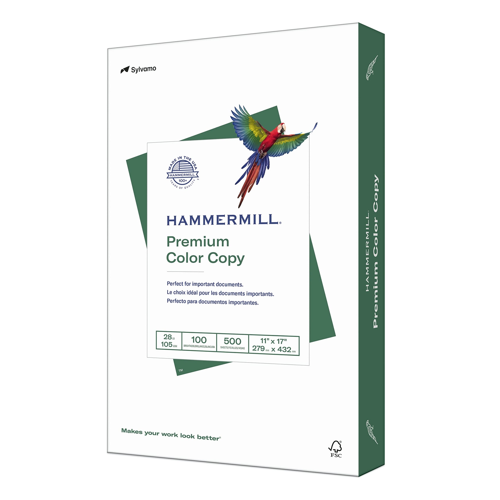Hammermill Premium Color Copy Paper 28lb 500 Sheets 11×17 Super Bright White