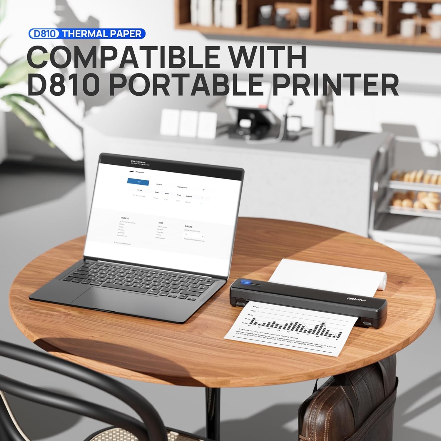 POLONO D810 Thermal Printer Paper 8.5 x 11 Inch, Advanced 200 Sheets, white