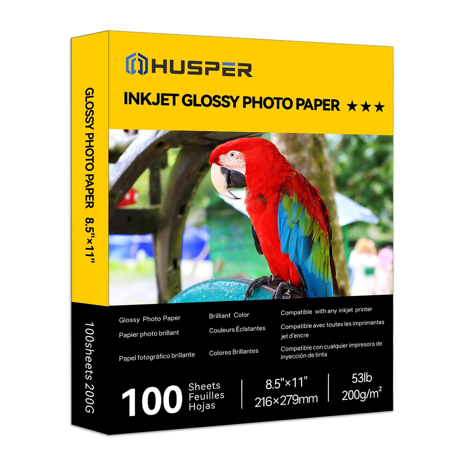 Inkjet Glossy Photo Paper 100 Sheets 8.5×11 Inches 53lb Professional Photogra…