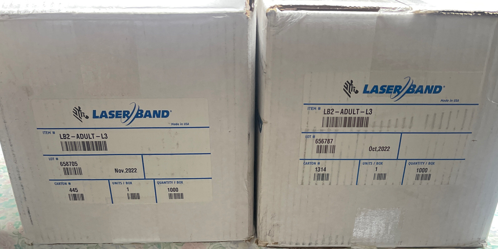 2 box Zebra Laserband Adult Wristband ZEBRA LB2-ADULT-L3, 1000/box, Total 2,000