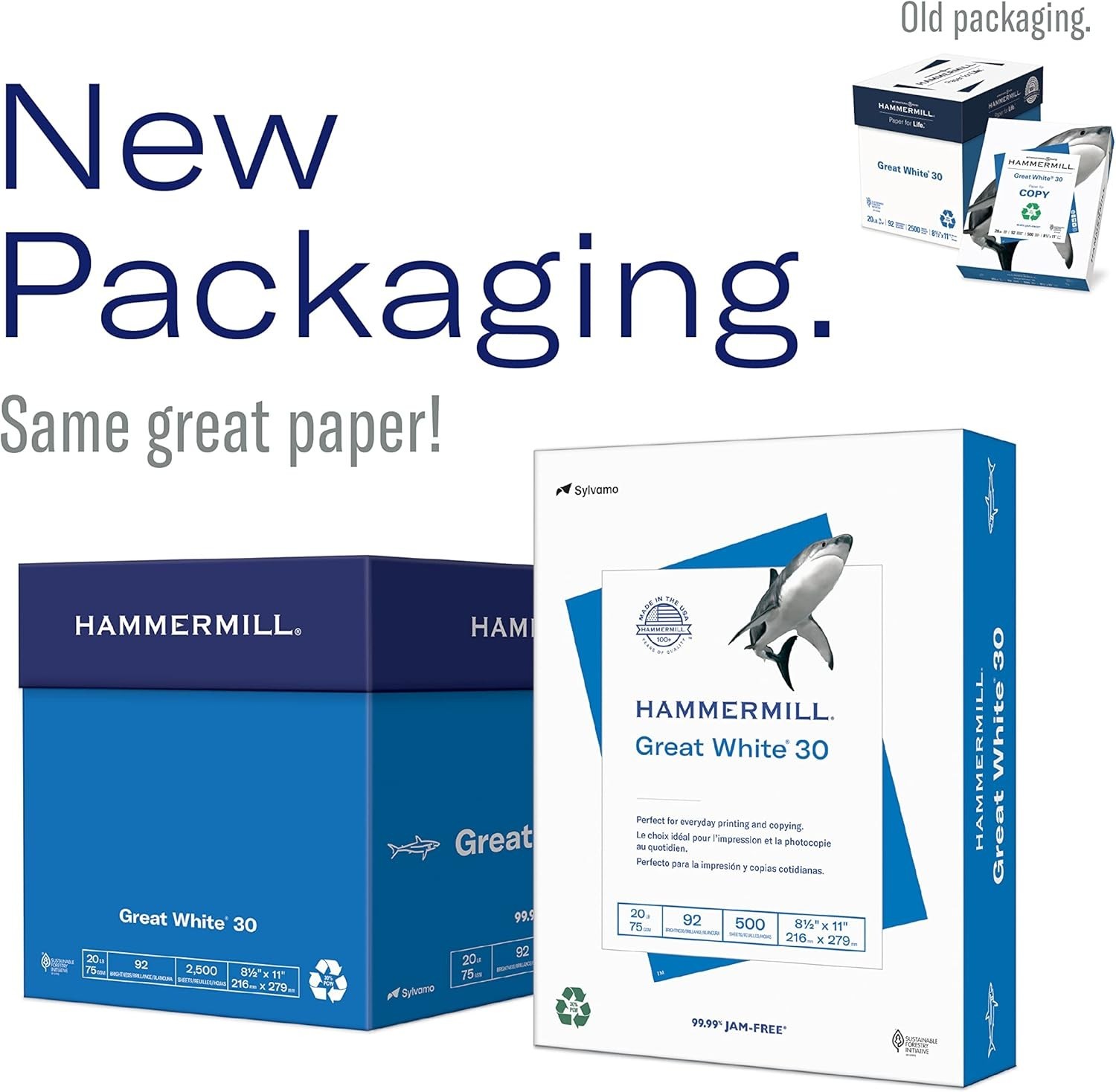 Eco-Friendly 8.5×11 Recycled Copy Paper – 1500 Sheets, 30% Recycled Material