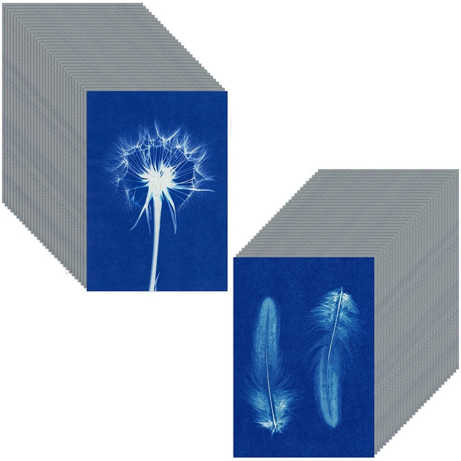 60 Sheets Sun Print Cyanotype Kit, A6 Sun Art with 1 Plastic Tool for5887