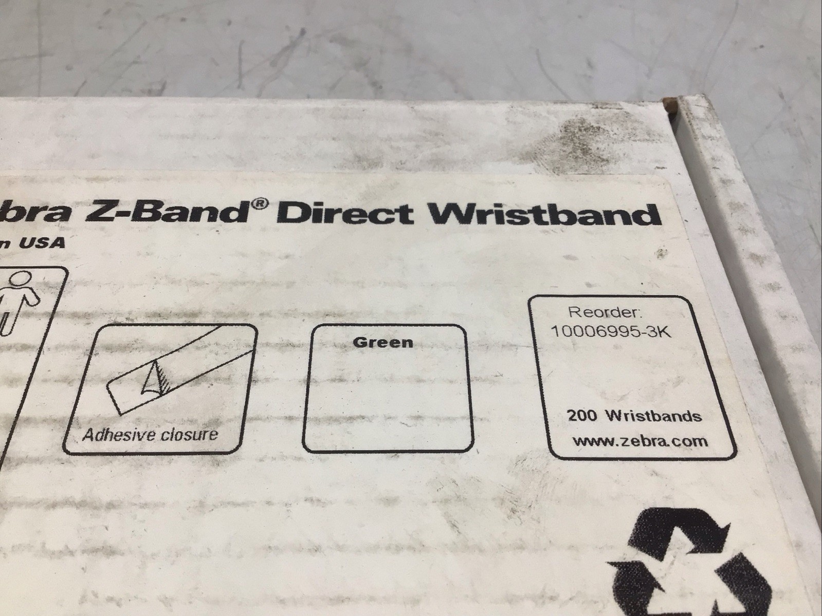 Genuine Zebra Cartrdige 10006995K-3K Z-Band Direct Green Wristband 1″x11″ 200