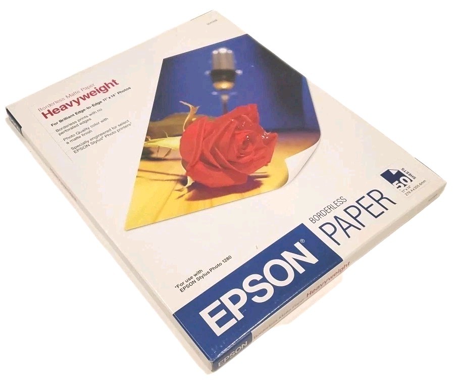 Epson Borderless Matte Paper Heavyweight 11″ x 14″ 50 Sheets