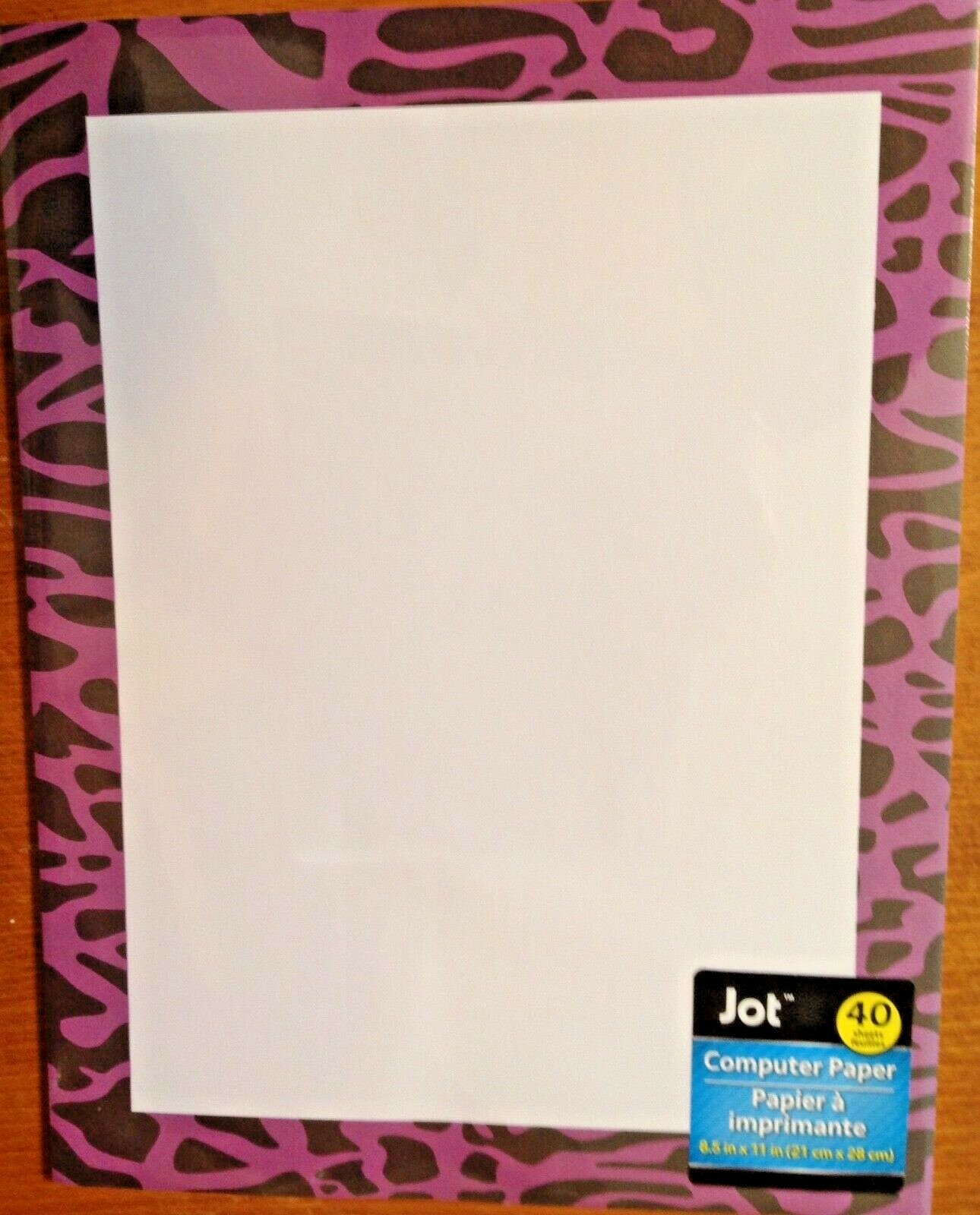 Computer Printer Paper Pkg 40 Sheets Purple Swirl Print 8.5×11 Stationery New