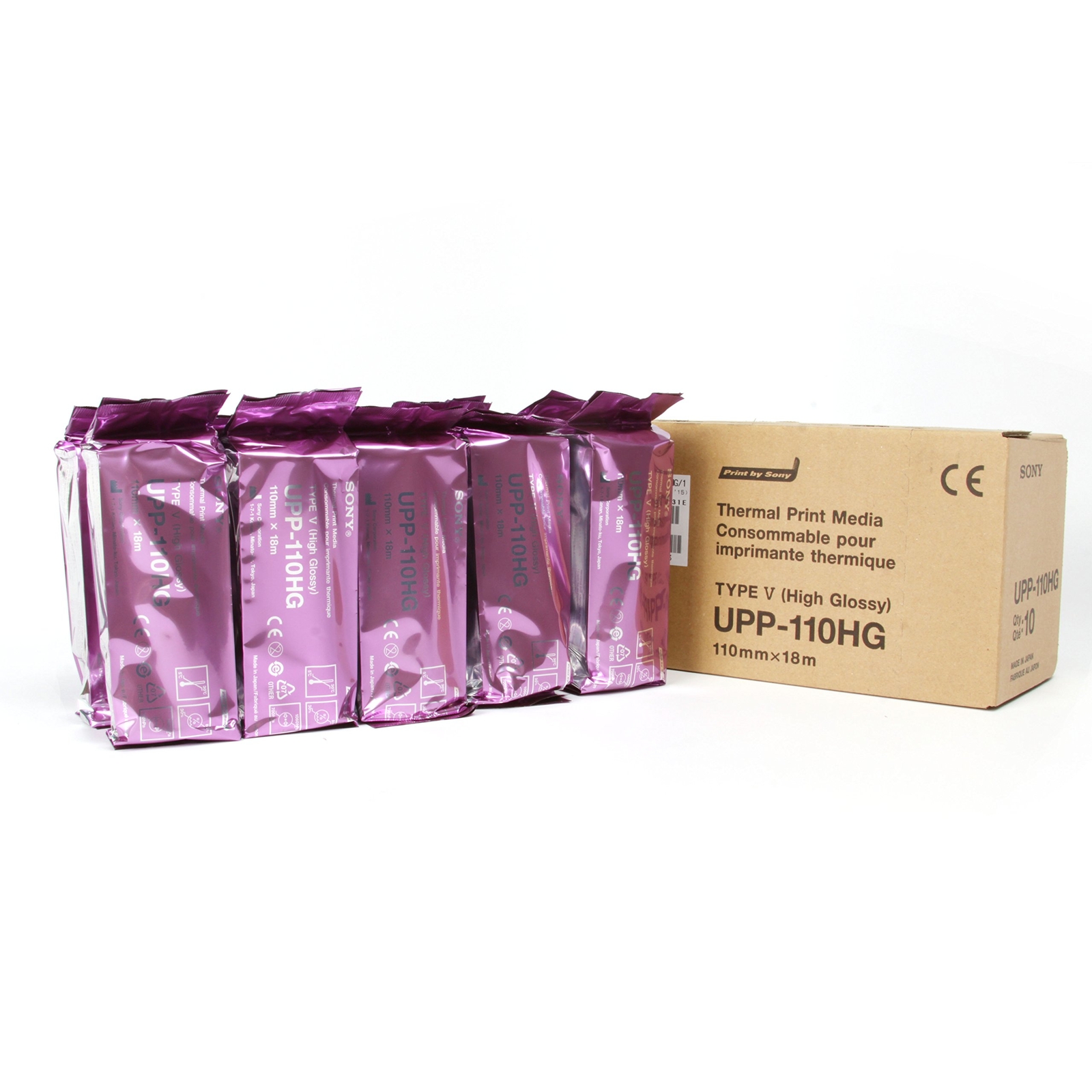 Sony UPP 110HG High Gloss Thermal Medical Print Paper 10 Rolls 240 Prints