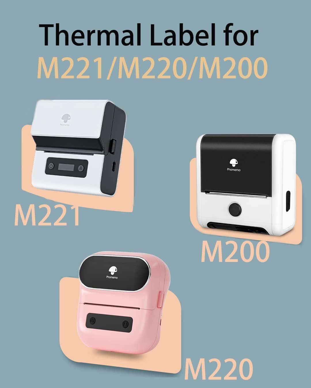 Square 60*80mm Self-Adhesive Thermal Label Paper for Phomemo M200/M220 Printer
