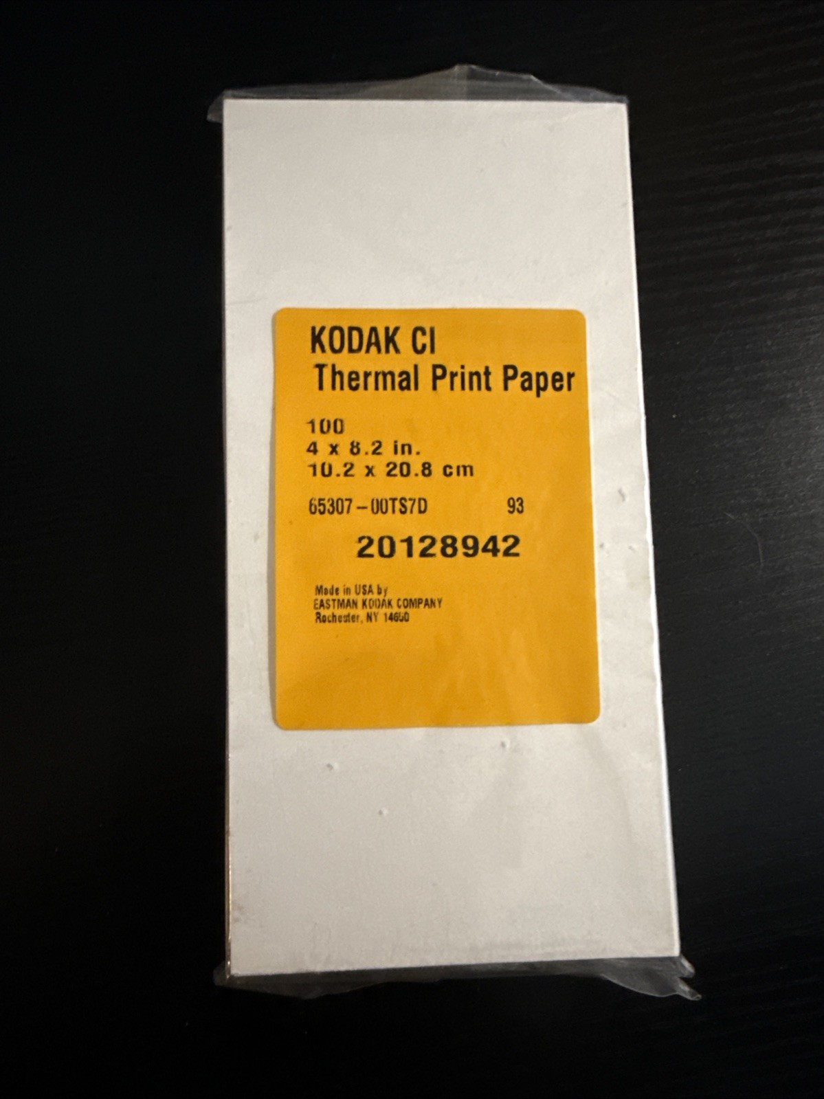 Kodak CI Thermal Print Paper 4” X 8.2” 100 Sheets NEW, SEALED (20128942)