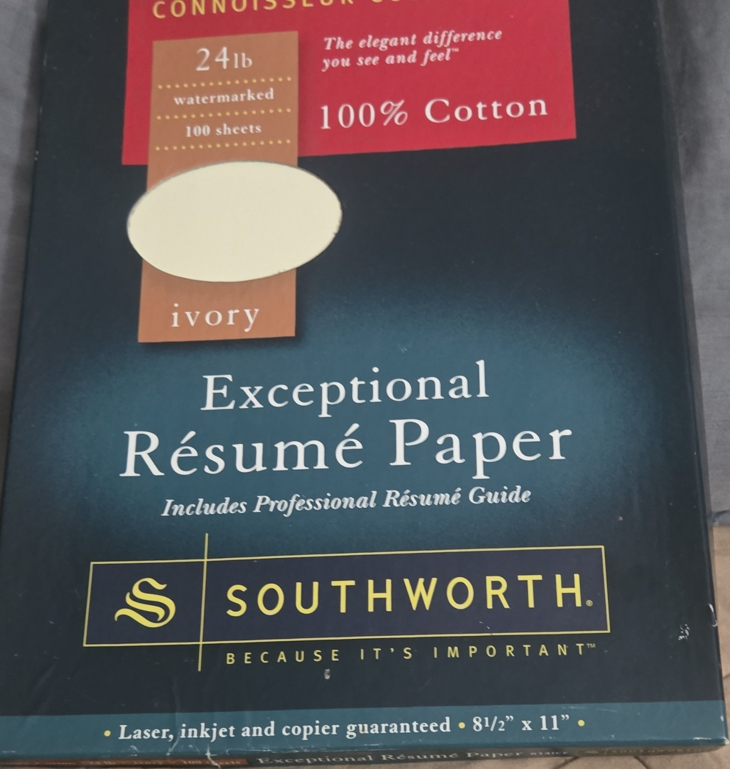 Southworth 24lb Ivory 100% Cotton Letter Paper 8.5×11 Laser Inkjet Copier