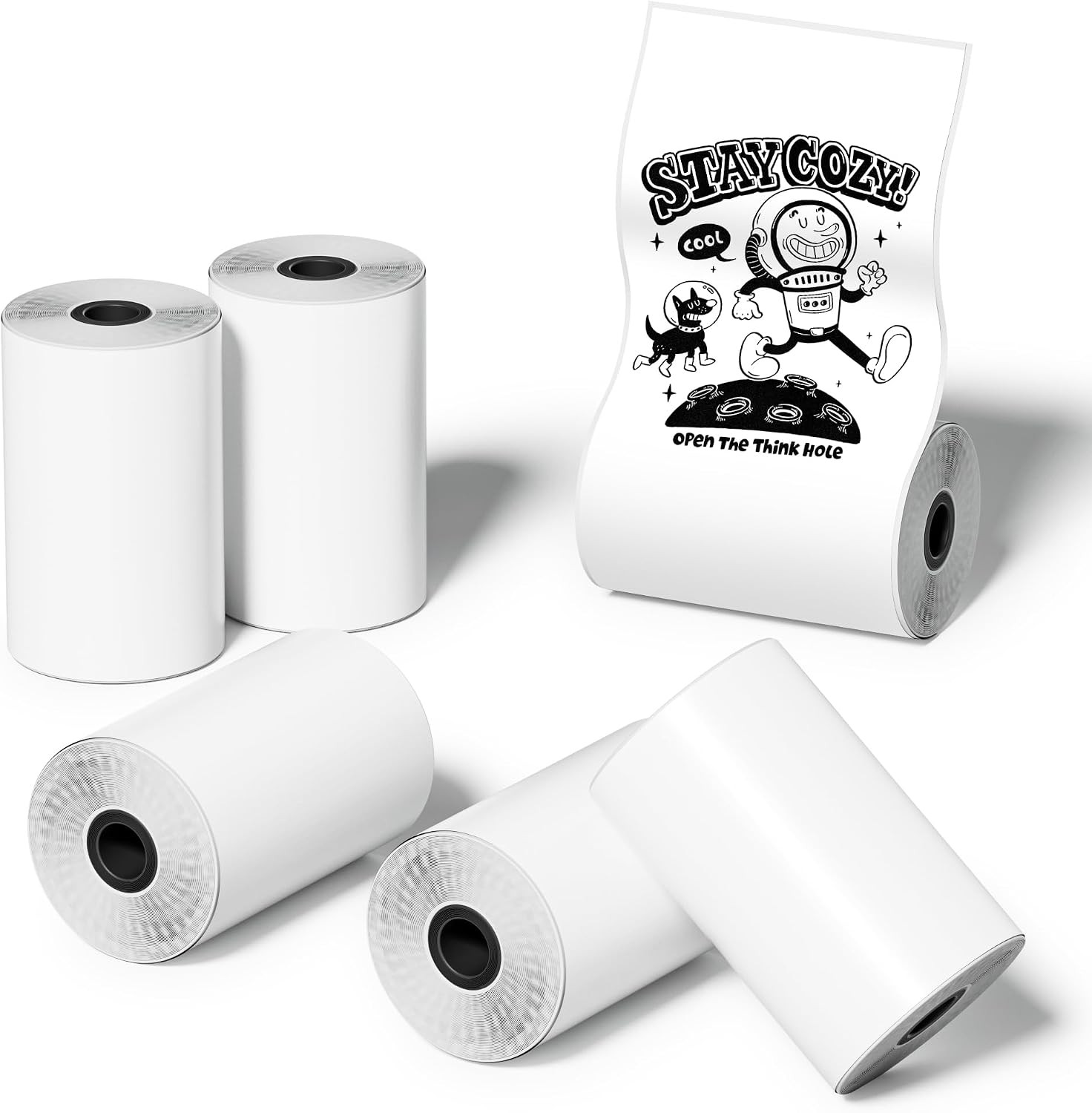 Thermal Sticker Paper 57x30mm 6 Rolls Self-Adhesive Mini Pocket Printer Inkless