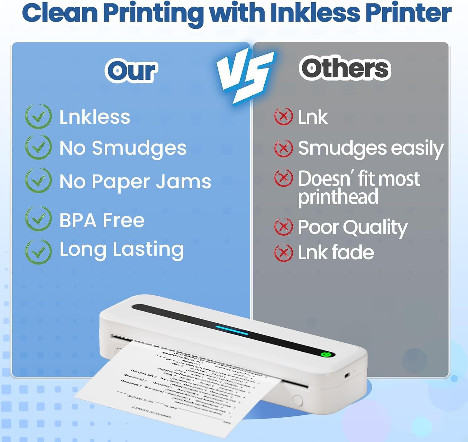 6 Rolls A4 Thermal Printer Paper 8.5×11″ for M08F M832 M834 Portable Printer US
