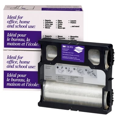3M DL951 Glossy Refill Rolls for Heat-Free Laminating Machines,100 ft.