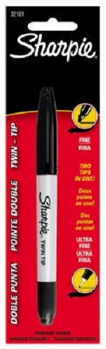 (36) SHARPIE 32101 Twin Tip Black Fine Ultra Point Permanent Marker Pens
