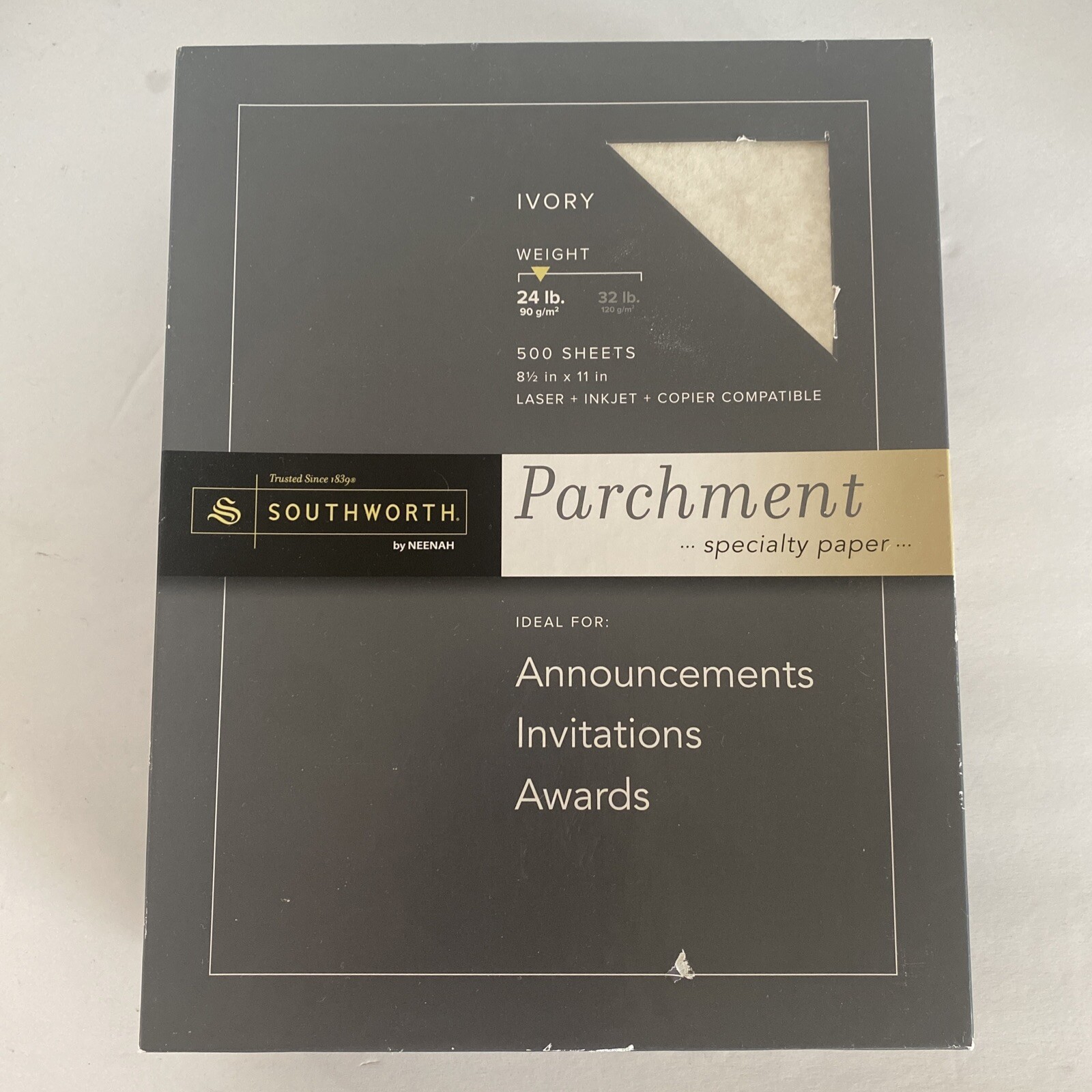 Southworth Parchment Specialty Paper Ivory 24 lb. 8 1/2in x 11in 500ct 984C