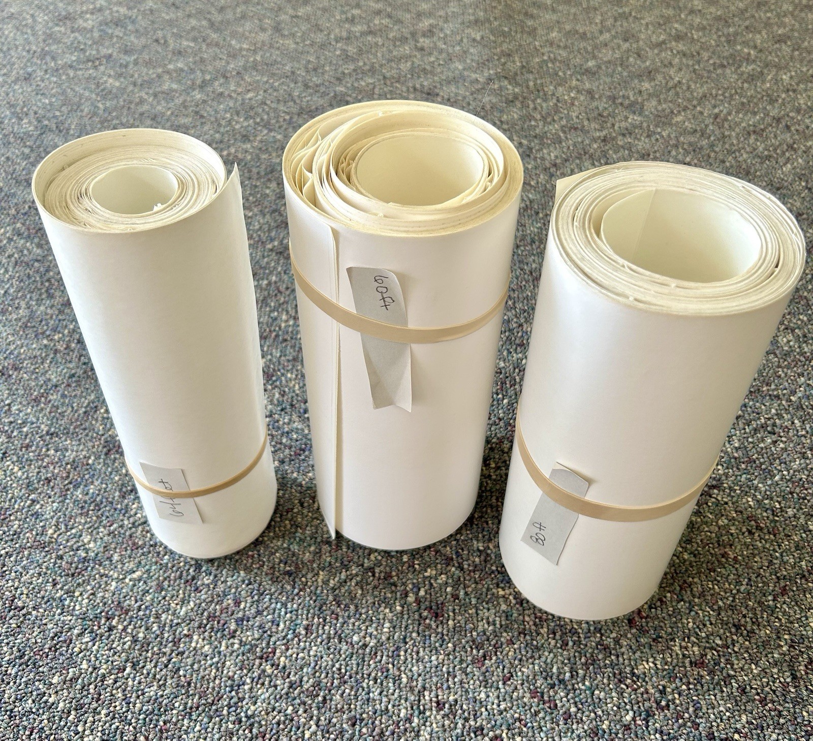 3 Rolls Of Thermal Adhesive Paper Totaling 9inch X 204feet