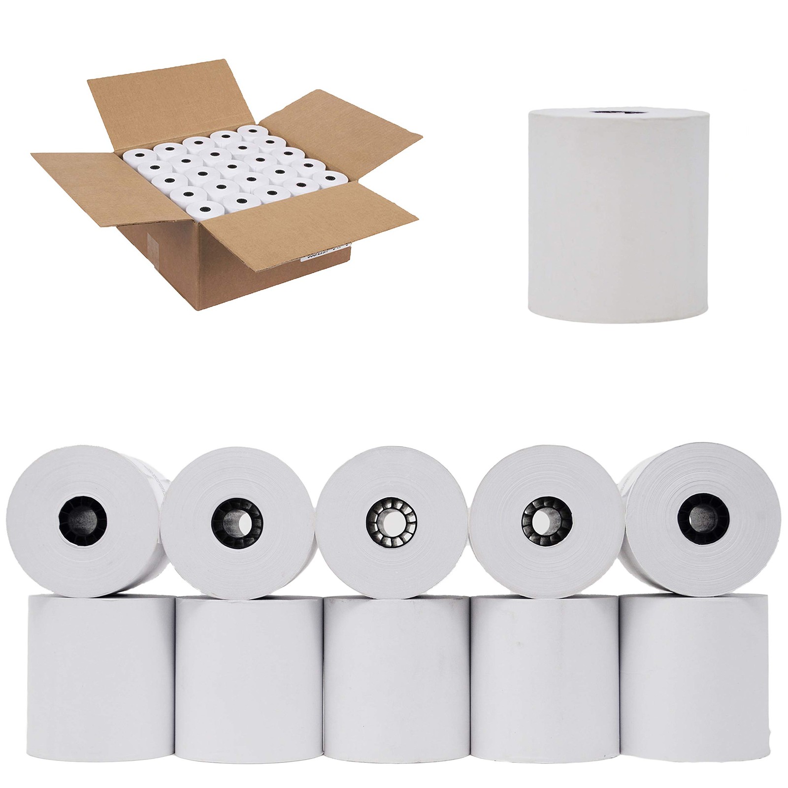 (40 Rolls) 3″ x 150’ 1 Ply Bond (Non –Thermal) 3 inches x 150 feet, berry