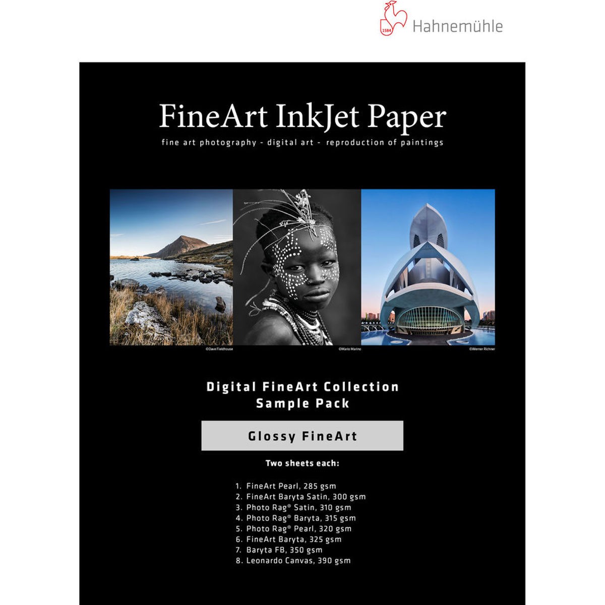 Hahnemuhle Glossy FineArt Inkjet Paper Sample Pack, 13×19″, DIN A3+, 14 Sheets
