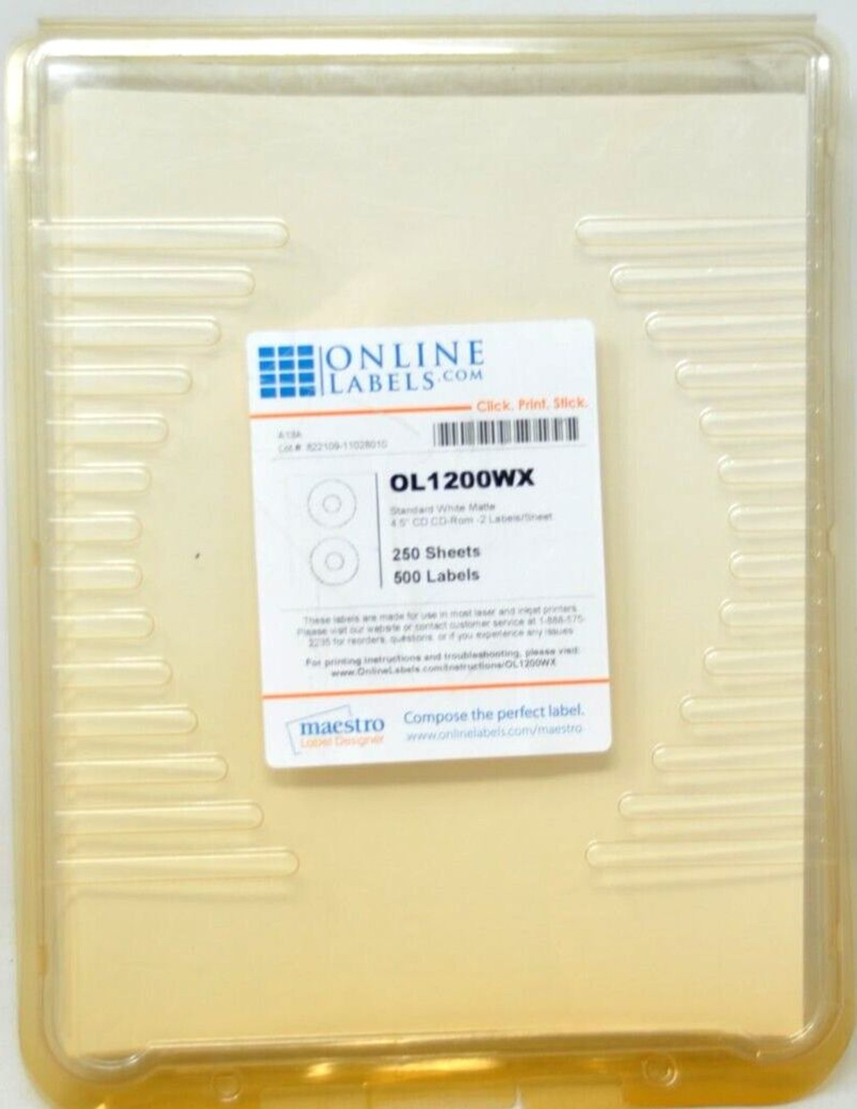 CD DVD Labels 4.5″ Laser Ink Jet Blank White Matte 250 Sheets Almost 500 Labels