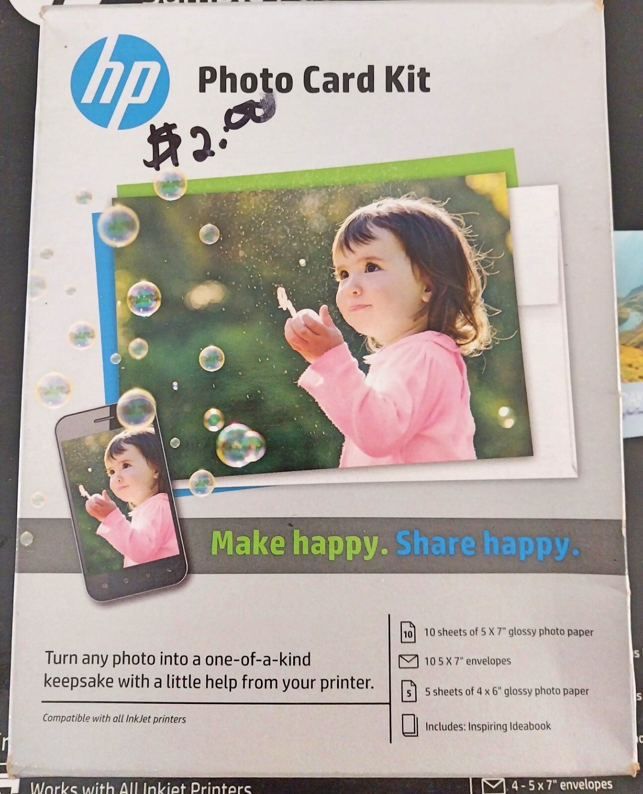 HP Photo Card Kit SF791A for Inkjet Printers 10-5×7″ w Envelopes and 5 – 4×6″