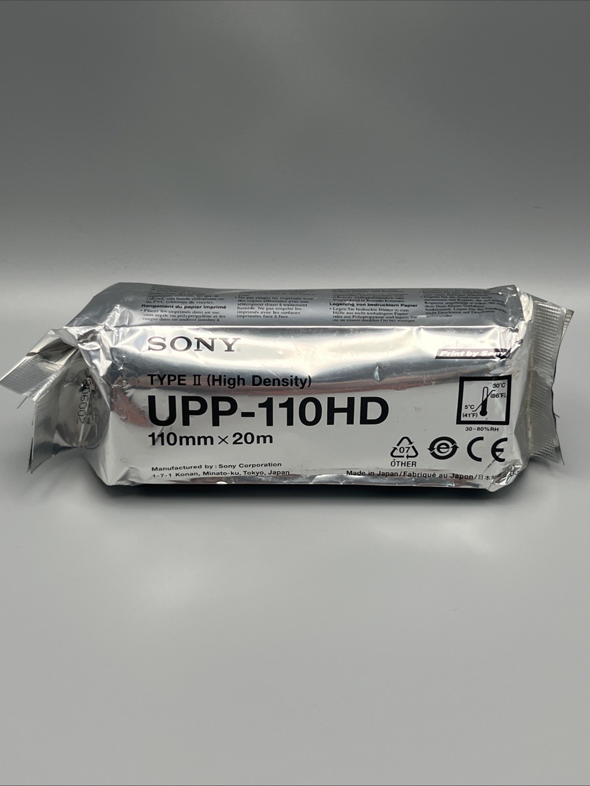 Sony UPP-110HD High Density Printing Paper 1 Roll Brand New Sealed