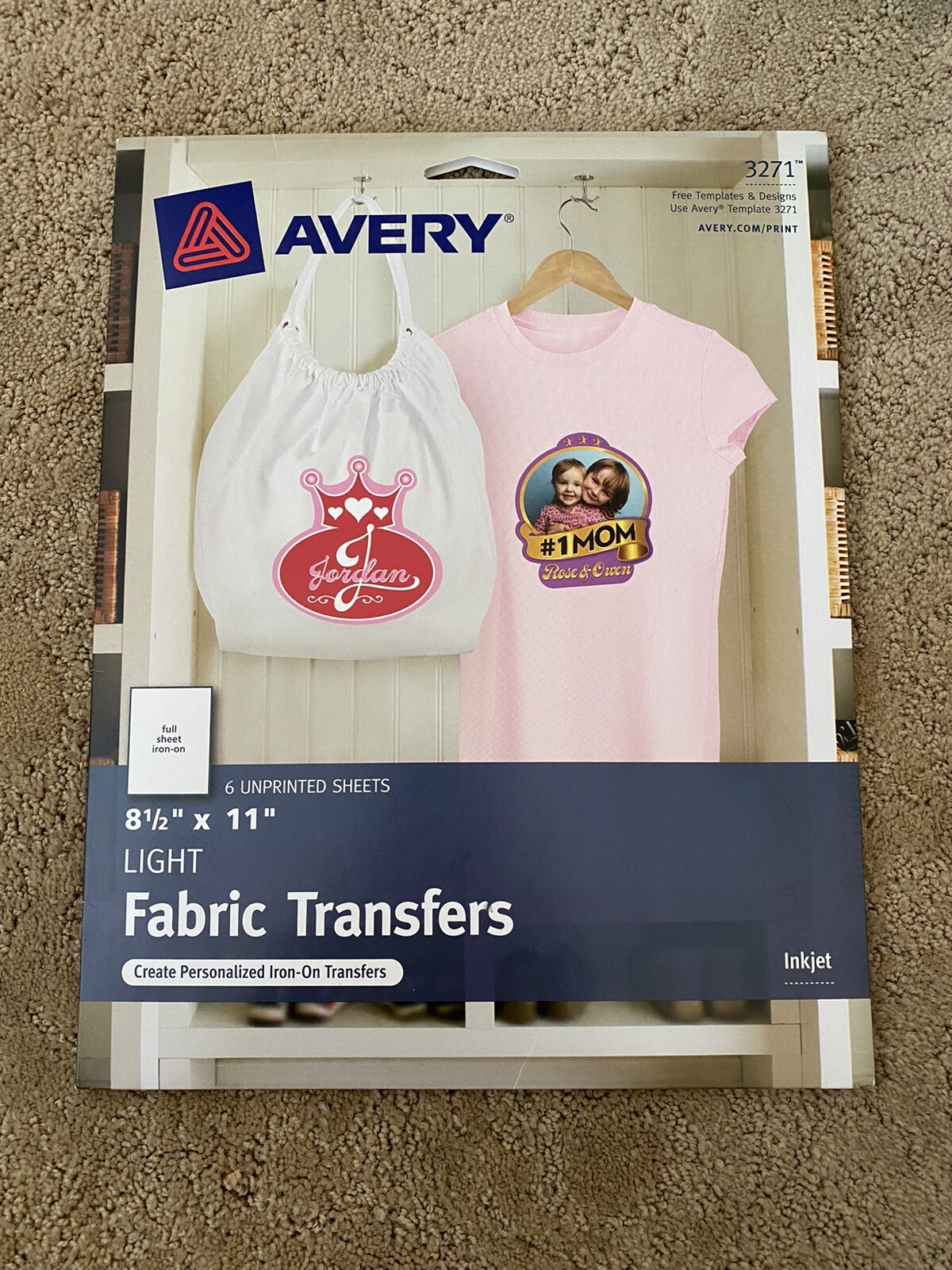 NEW Avery Printable Heat Fabric Transfer Paper for DIY Projects on Light Fabrics