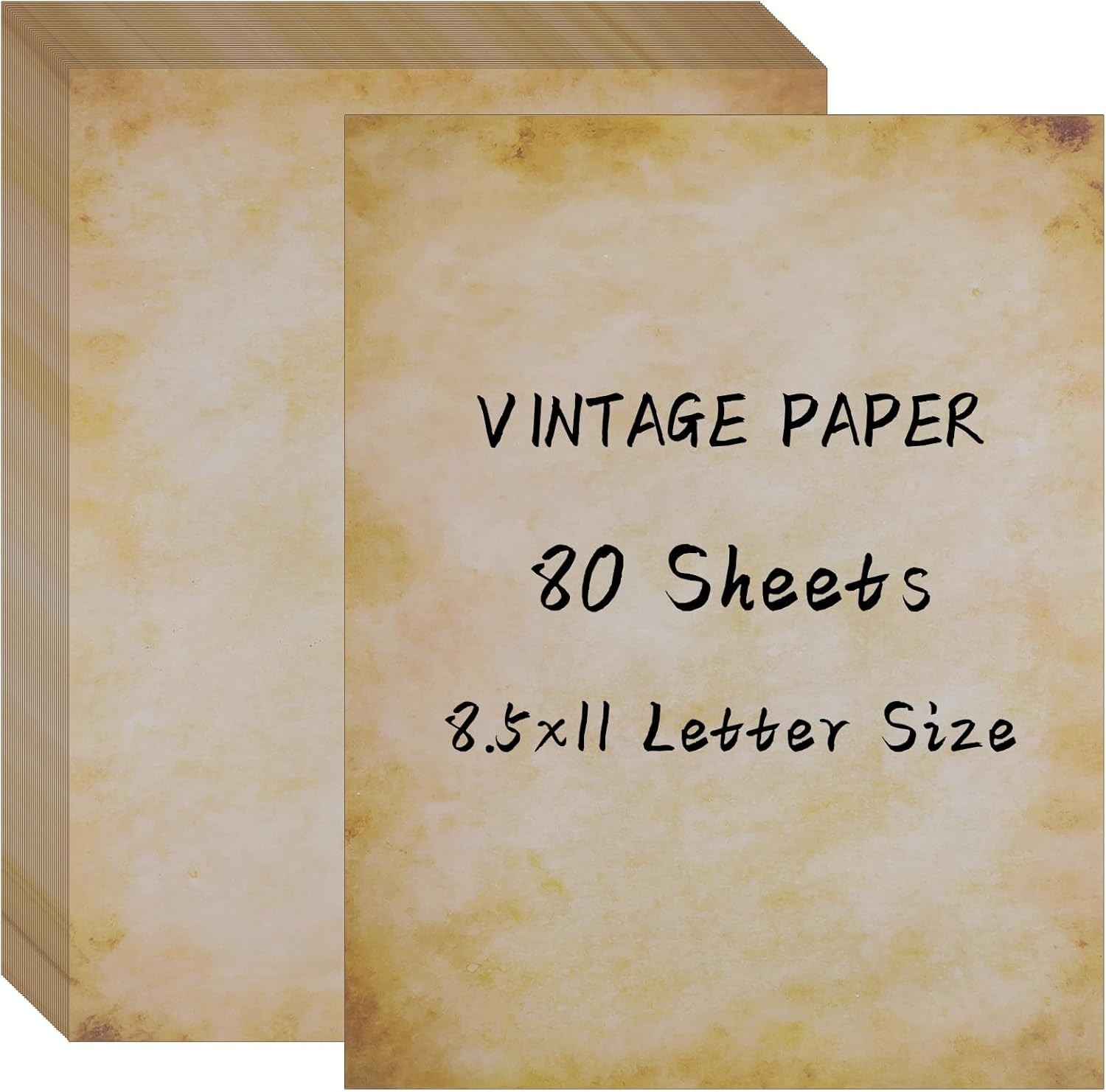 8.5″ x 11″ Double-Sided Vintage Paper – 80 Pack Decor for Writing & Scrapbooking