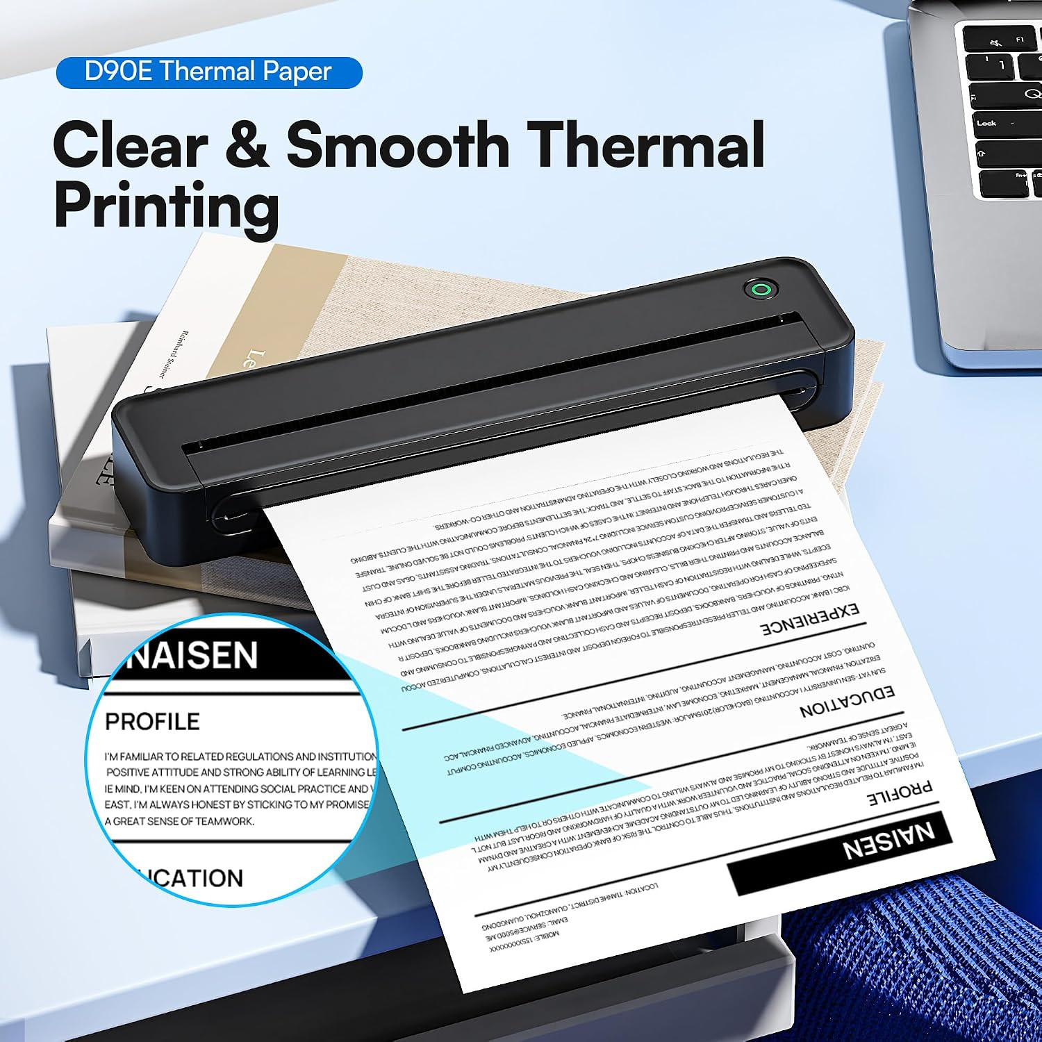 D90E Thermal Printer Paper 8.5 X 11 Inch US Letter Size, Advanced Thermal Printi