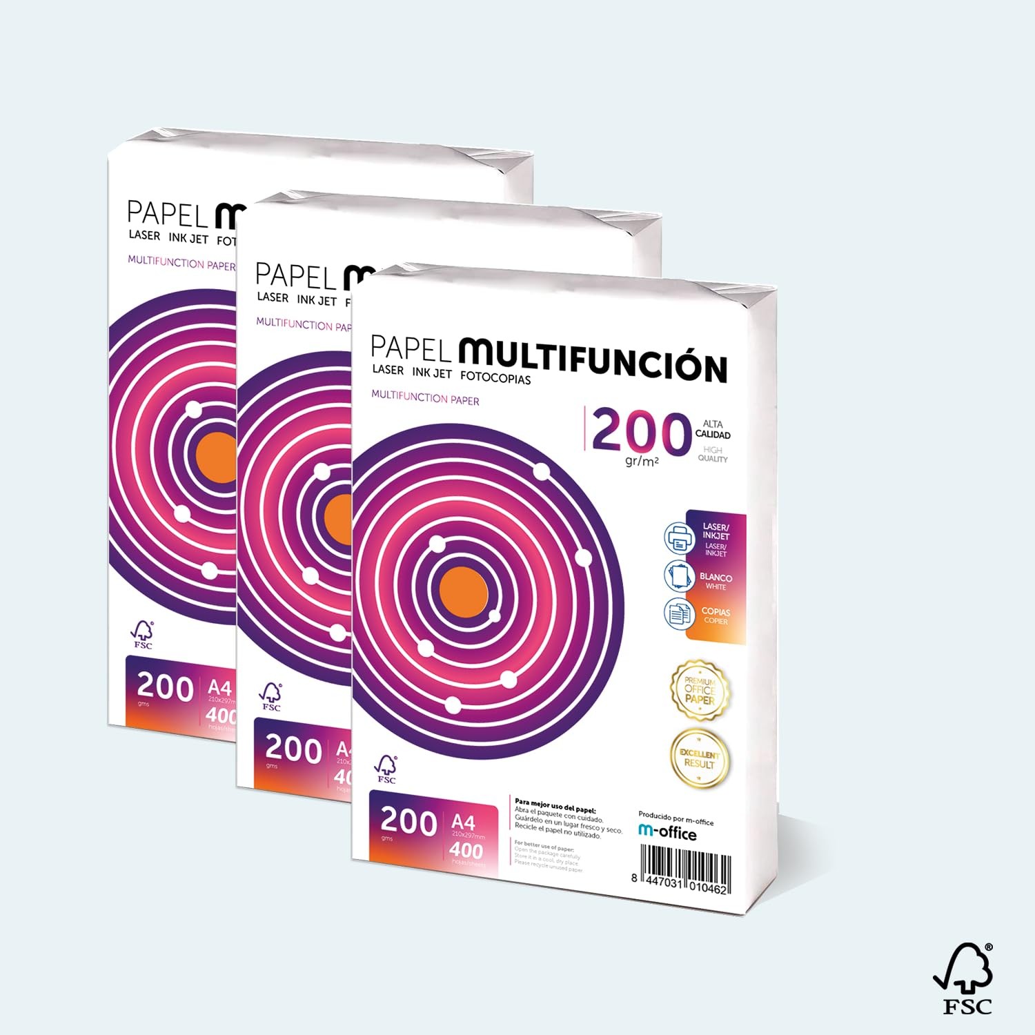 Folios A4, 200g, 200 Sheets, Multipurpose Paper, Printer, Laser and Inkjet Prints…