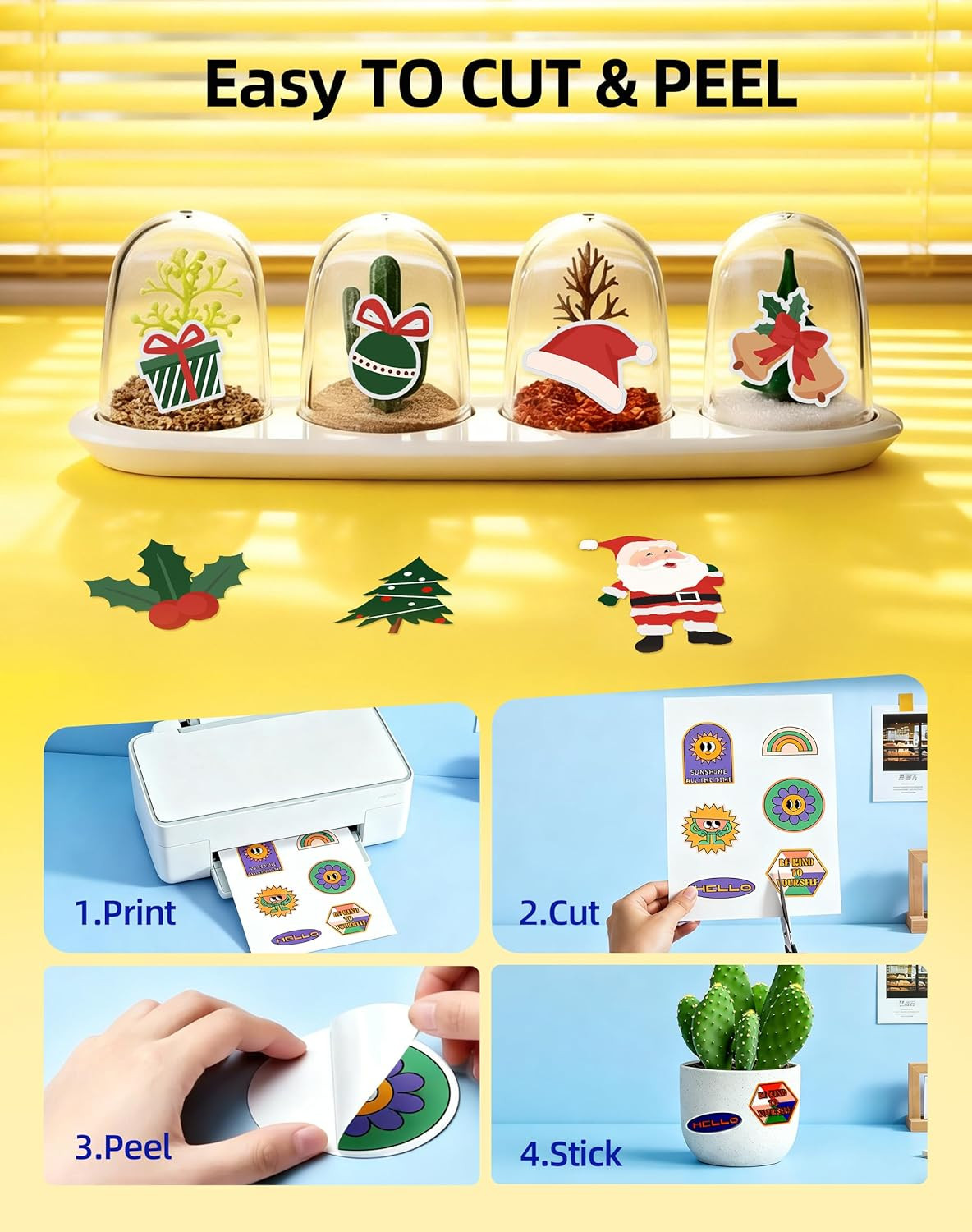 220 Sheets Printable Vinyl Sticker Paper,Matte White Waterproof Sticker Paper 8.