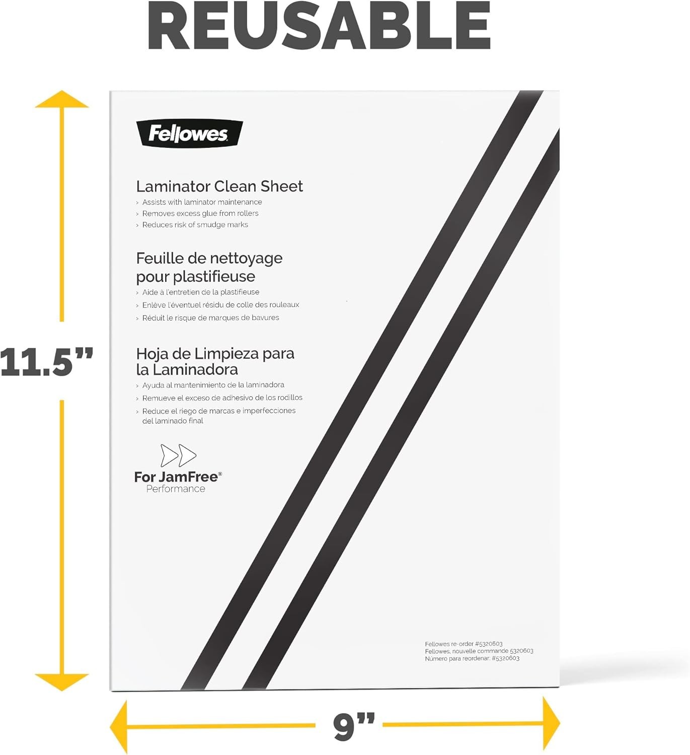 Laminator Cleaning Sheets, 10 Pack, 8.5 x 11 in