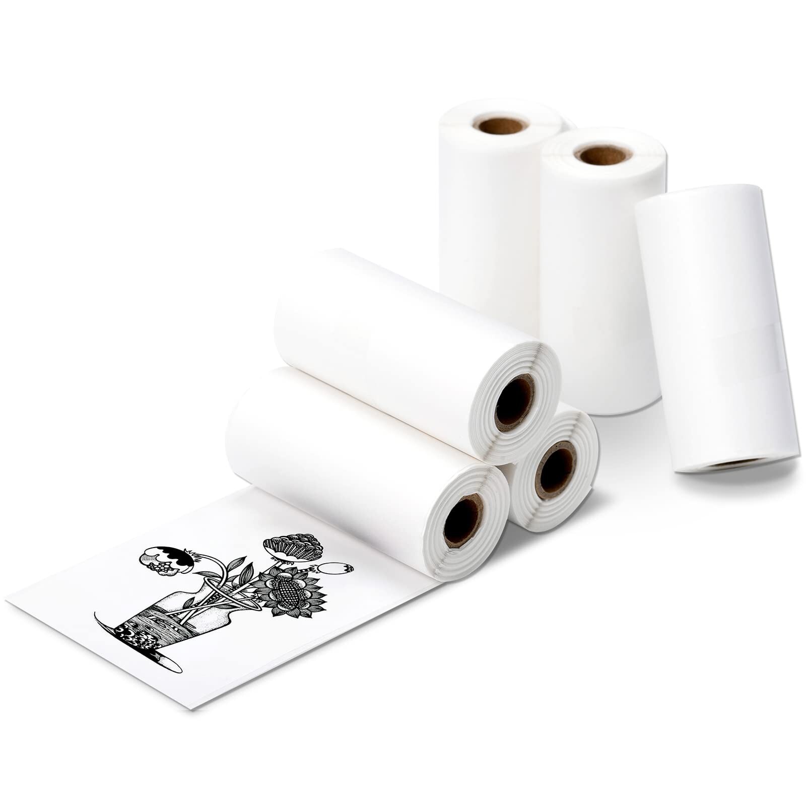 6 Roll Mini Sticker Printer Photo Paper,57 x 30mm Thermal Printer Paper White…