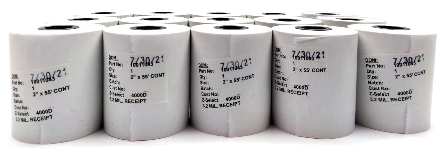 Zebra Receipt Papers 2″ x 55′ CONT Z-Select 4000D 10011043 Genuine – 36 Rolls