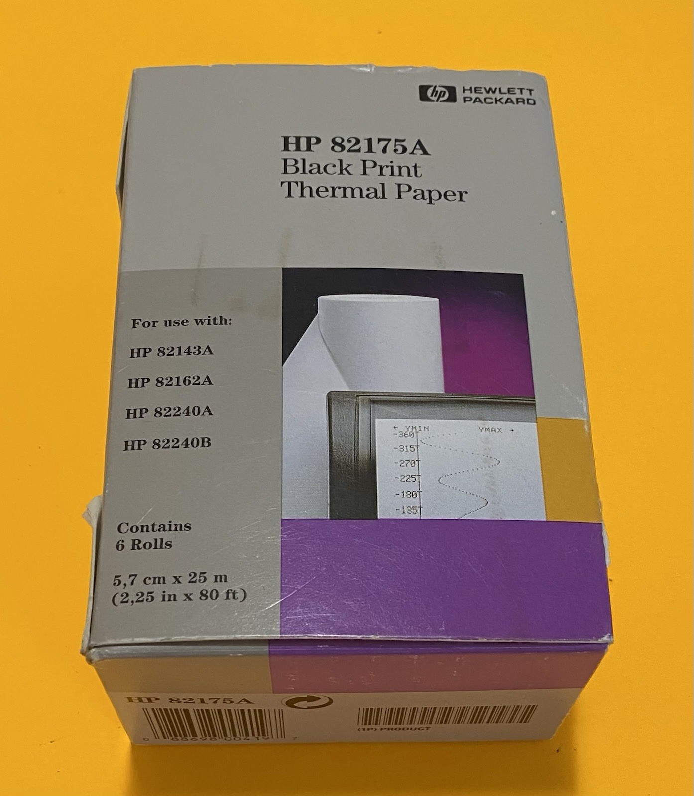 HP 82175A Black Print Thermal Paper Box of 6 Rolls READ