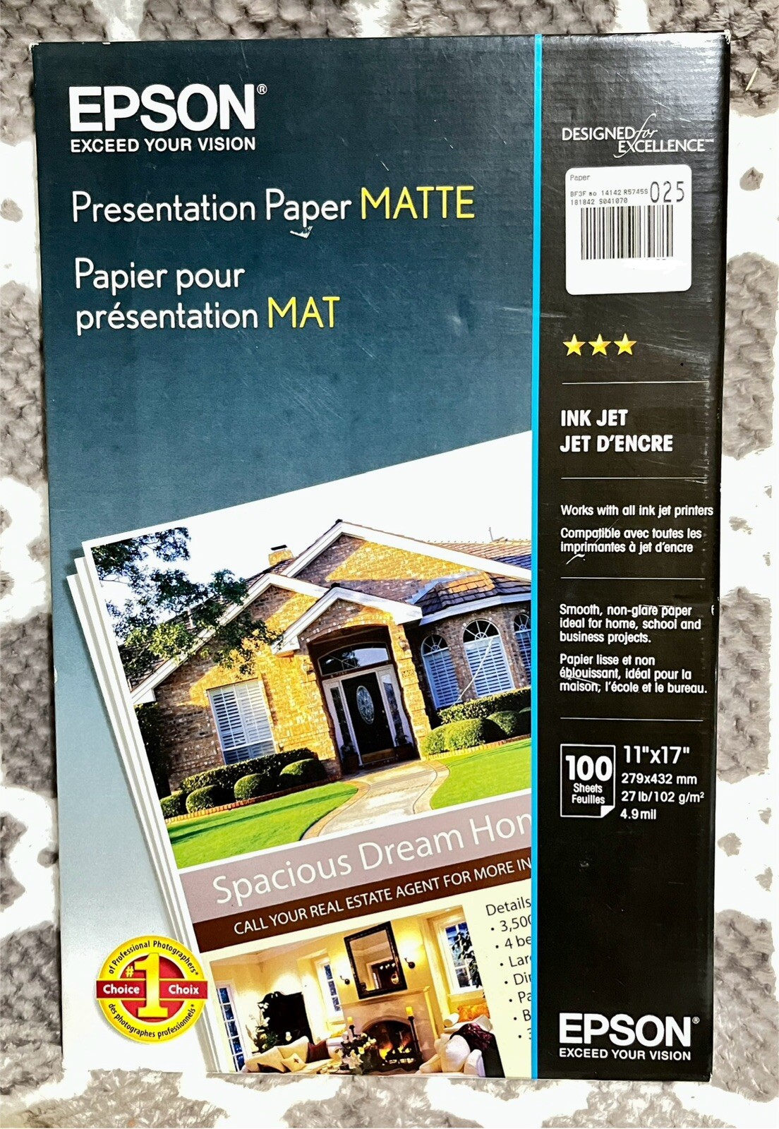 Epson Matte Inkjet Presentation Paper 11“X17”-100 Sheets-New Sealed