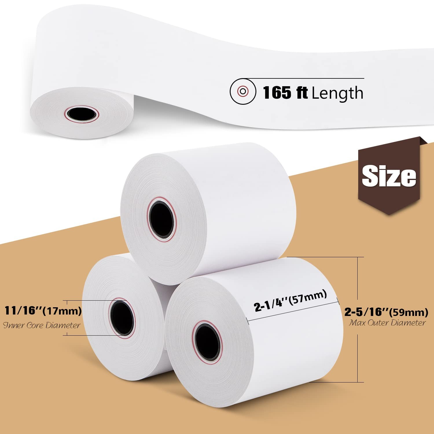 TK Thermal King, (50 Rolls) 2 1/4″ x 165′ 2-1/4″ x 165′, 50 Rolls
