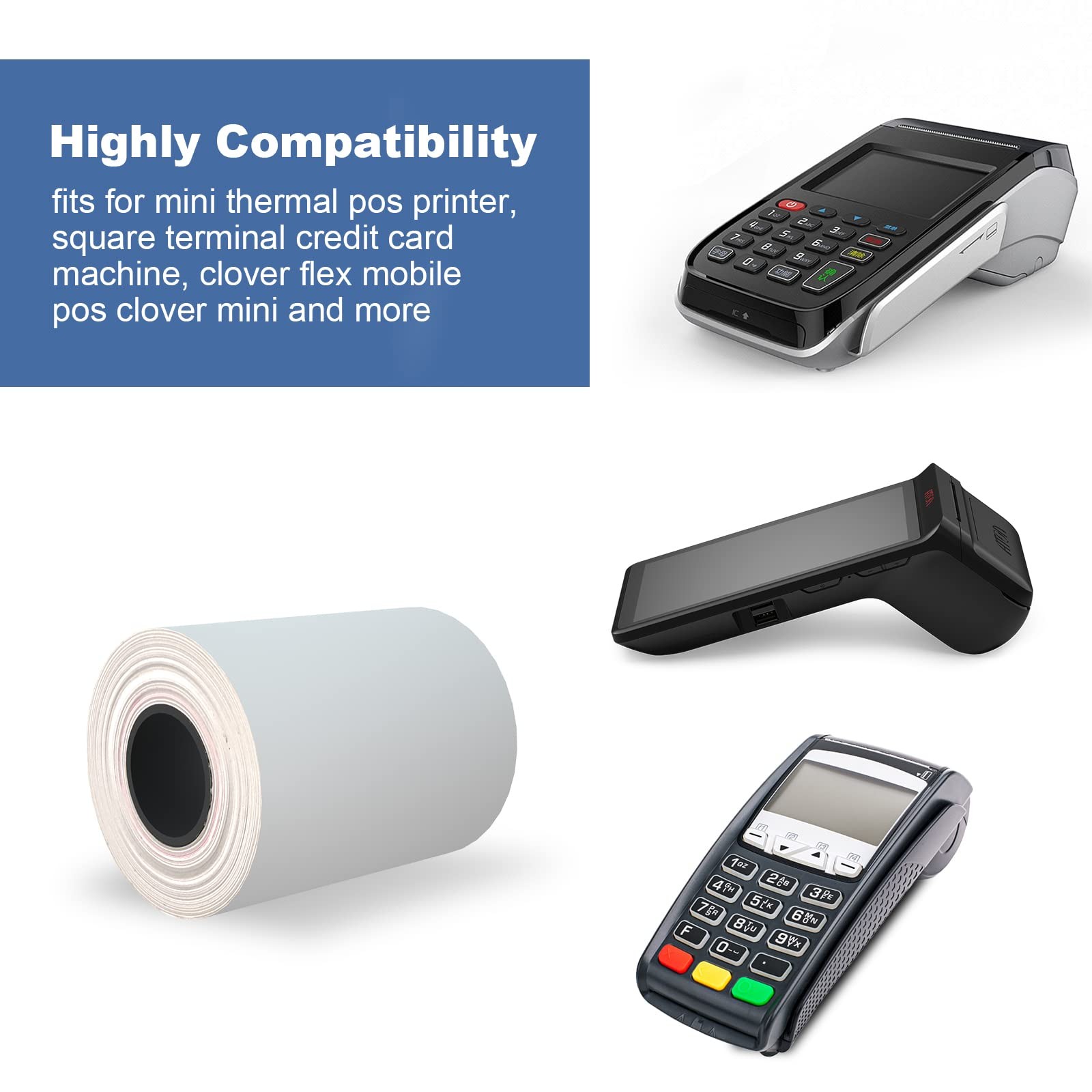 BESTEASY 2-1/4” x 50′ Thermal Receipt Paper Rolls – x 50′, 50 rolls