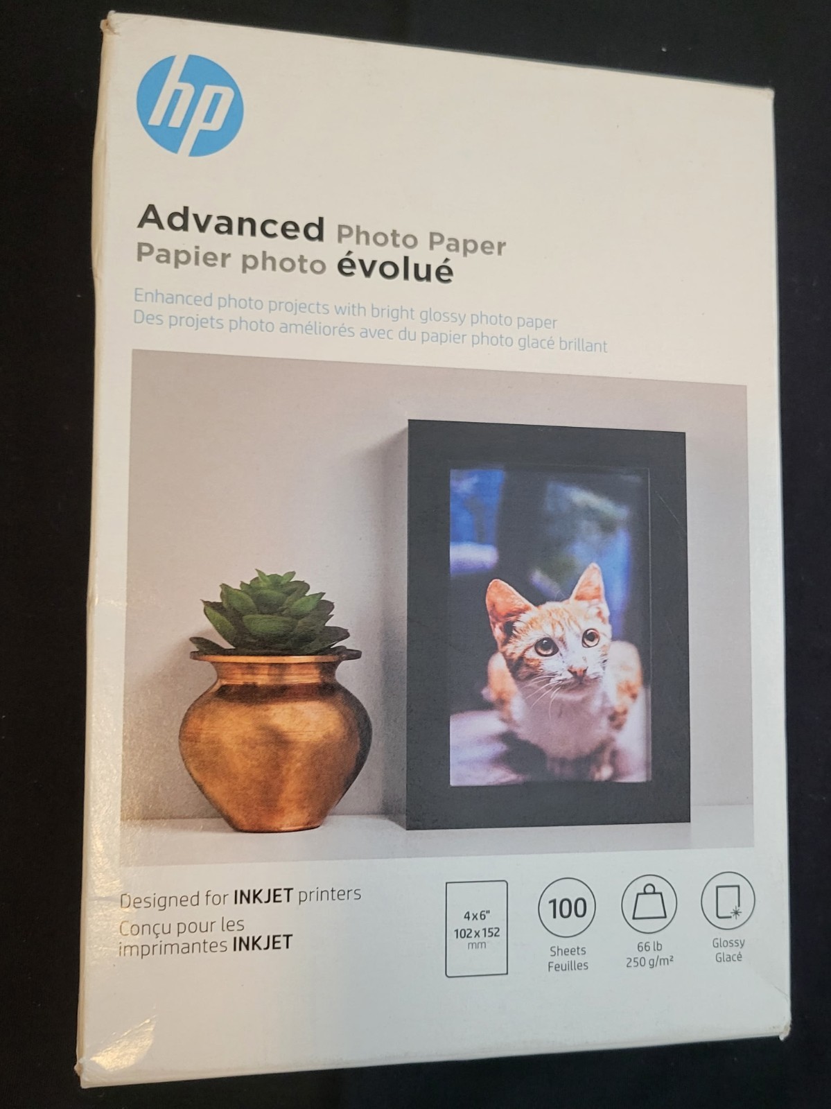 HP Advanced Photo Paper for Inkjet Printer in 4×6″ Glossy 100 Sheets