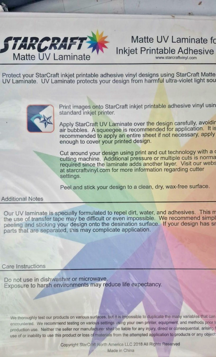 40CT Matte 8.5″x11″ Printable Vinyl Sticker Paper for Inkjet Laser Waterproof