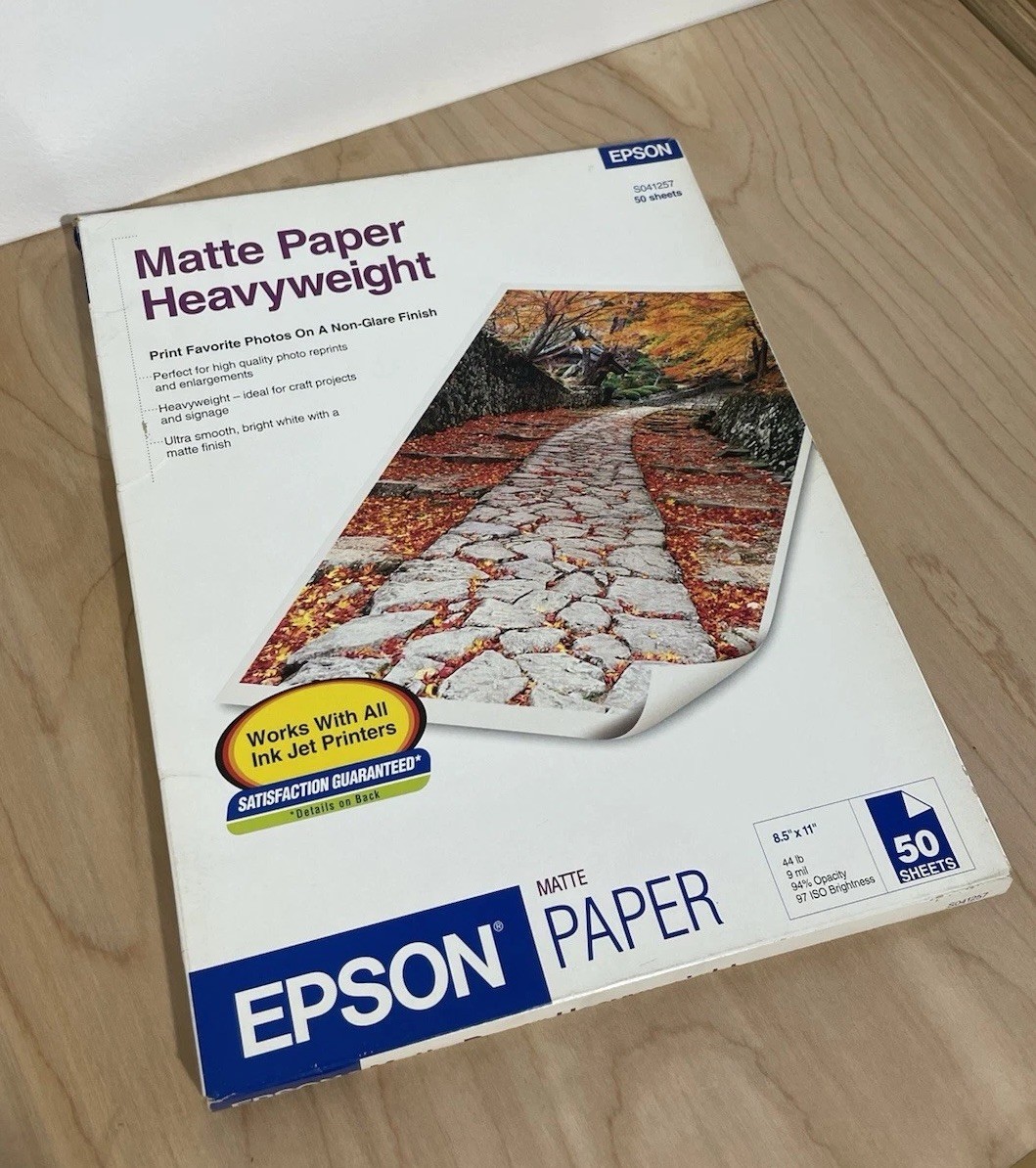 Epson – S041257 Presentation Paper – Matte – 8-1/2″x11″ – 50 pcs – Heavyweight