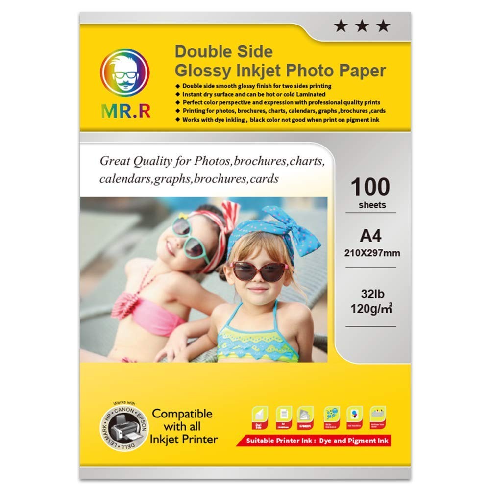 120gsm 100 Sheets A4 Size Double Sided High Gloss Inkjet Printable Photop…