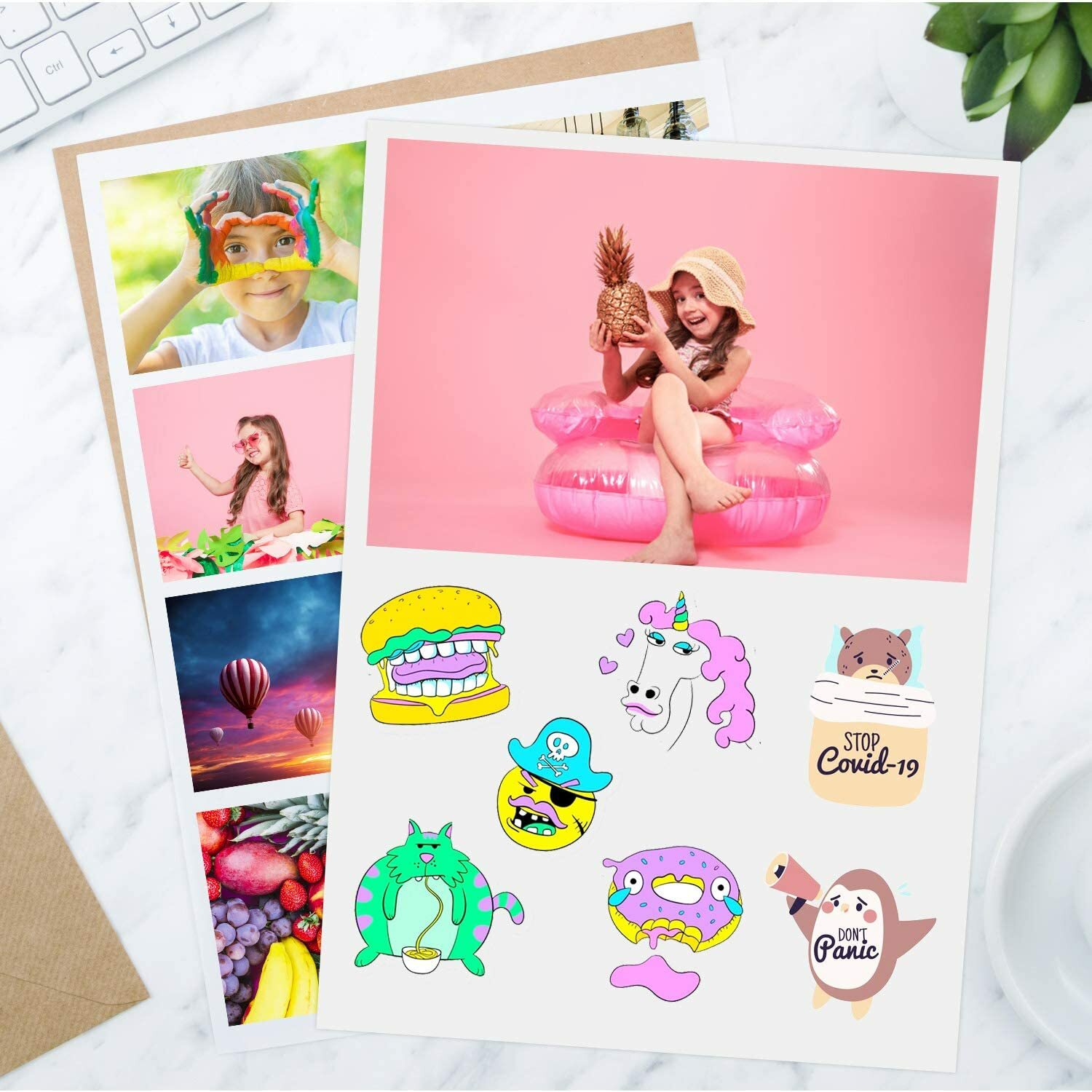 Koala Glossy Sticker Paper Inkjet Printer 8.5×11 Photo Sticker Paper 50 Sheets