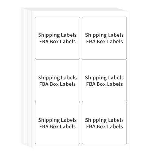 Printable Sticker Paper, 3-1/3″ x 4″ Shipping Address 500 Sheets / 3000 Labels